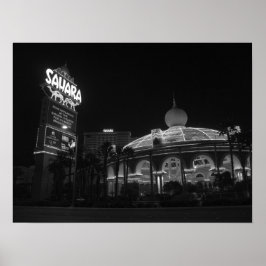 Sahara Las Vegas in zwart-wit Poster