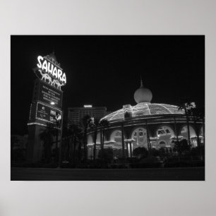 Sahara Las Vegas in zwart-wit Poster