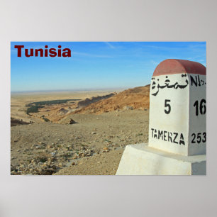 Sahara-mijlpaal, Tunesië Poster