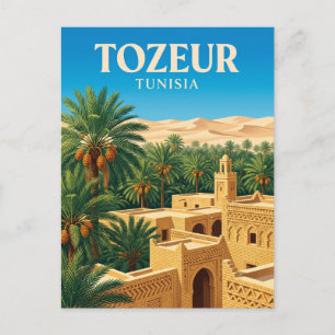 Sahara-oase van Tozeur Tunesië Briefkaart