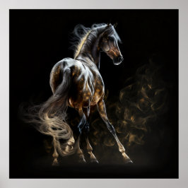 Sahara-paard, Abstracte kleuren, Art Print Wall