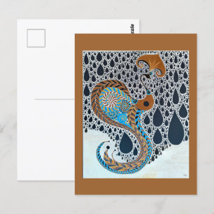 Sahara Parels Tribal Exotische Peacock Briefkaart