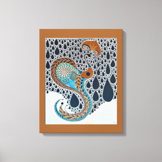 Sahara Parels Tribal Exotische Peacock Canvas Afdruk (Voorkant)