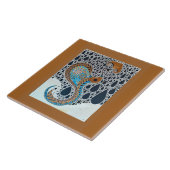 Sahara Parels Tribal Exotische Peacock Tegeltje (Zijkant)