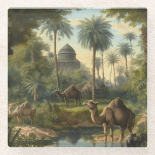 Sahara-santuarium & Tropische Dromedaris-oase Glazen Onderzetter