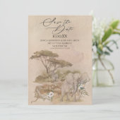 Sahara Savanna Animal Save the Date Kaart (Staand voorkant)