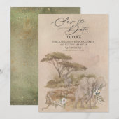 Sahara Savanna Animal Save the Date Kaart (Voorkant / Achterkant)