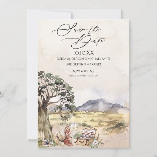 Sahara Savanna Picnic Sla de datum op Kaart (Voorkant)