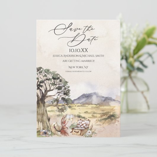 Sahara Savanna Picnic Sla de datum op Kaart (Staand voorkant)