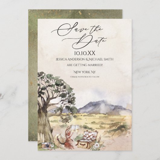 Sahara Savanna Picnic Sla de datum op Kaart (Voorkant / Achterkant)