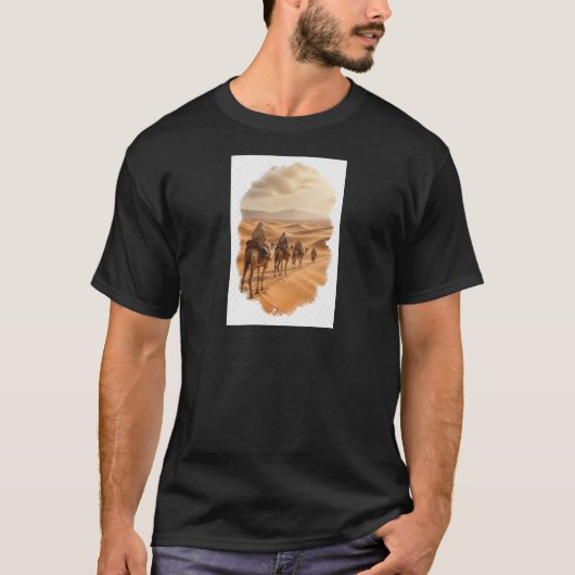 Sahara Woestijn Karavaan T-Shirt (Voorkant)