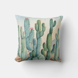 Sahara woestijn Waterverf Cactus Decoratief Kussen
