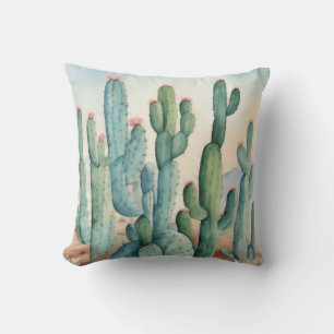 Sahara woestijn Waterverf Cactus Decoratief Kussen