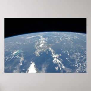 Saharaans stof waait westwaarts de Atlantische Oce Poster