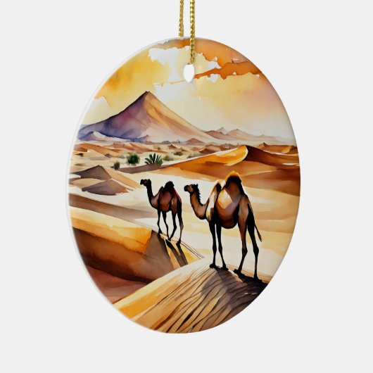 saharawoestijn-Waterverf Keramisch Ornament (Rechts)