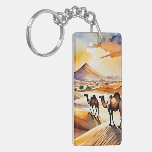 saharawoestijn-Waterverf-Sleutelhanger Sleutelhanger (Voorkant Links)