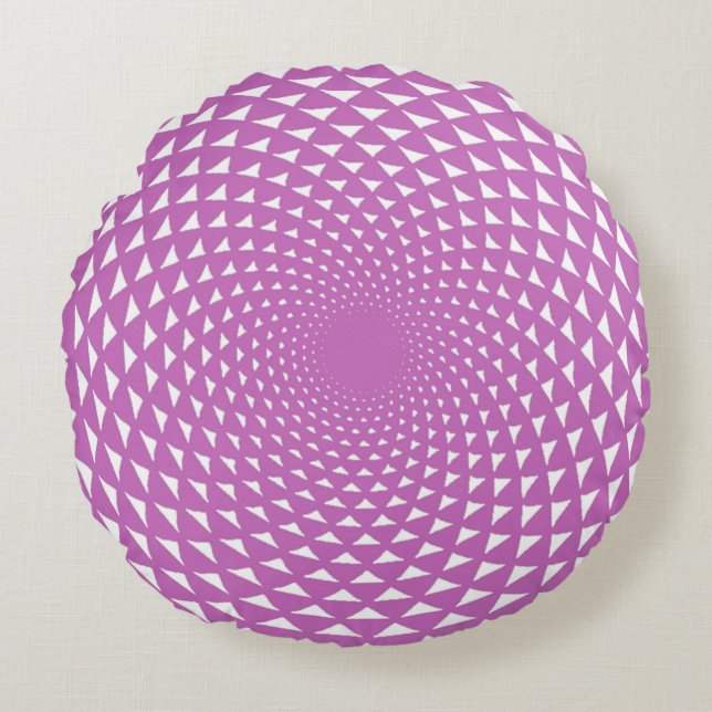 Sahasrara kroon chakra mandala in violet rond kussen (Voorkant)