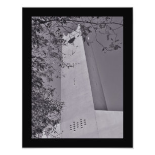 Sahat al Kindi Minaret met bladeren Foto Afdruk