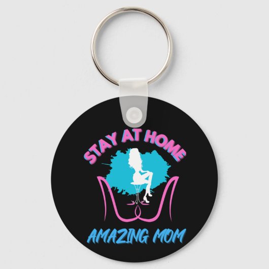 Sahm Blijf thuis Gepensioneerd Moeder Roze Dames S Sleutelhanger (Achterkant)