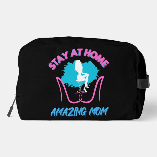 Sahm Verblijf Thuis Mam Roze & Blauw Dames Schoene Toilettasje (Achterkant)