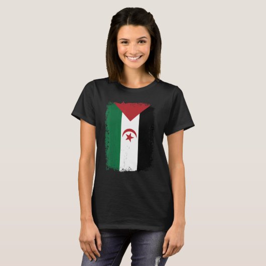 Sahrawi Arabische Democratische Republiek Vlag Man T-shirt (Voorkant volledig)