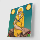 Sai Baba Clock Vierkante Klok (Hoek)