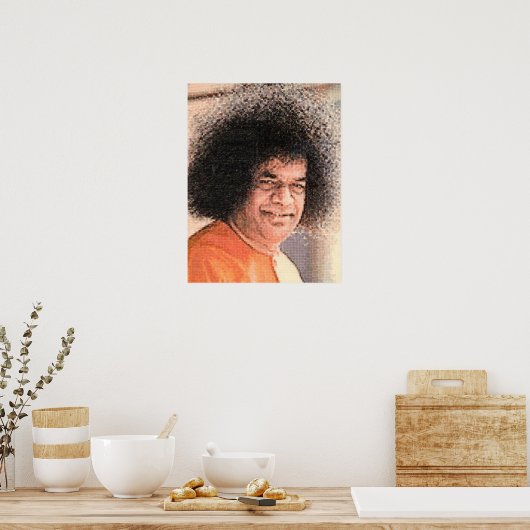 Sai Baba Cross Stitch Afbeelding Poster (Keuken)