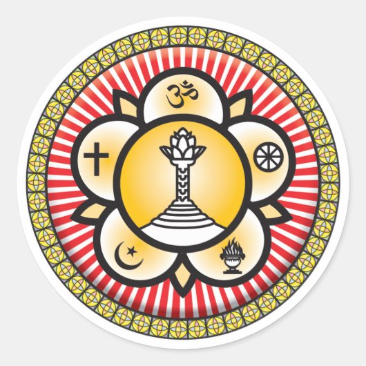 Sai Baba Icon Ronde Sticker (Voorkant)