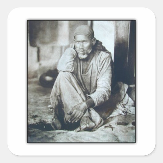 Sai Baba Origineel afbeelding Vierkante Sticker (Voorkant)