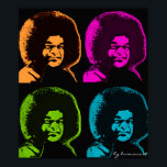 Sai Baba Pop Art Poster<br><div class="desc">Als je je moeder respecteert, zal de moeder van het universum je beschermen tegen schade. Sai Baba</div>
