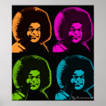 Sai Baba Pop Art Poster<br><div class="desc">Als je je moeder respecteert,  zal de moeder van het universum je beschermen tegen schade. Sai Baba</div>