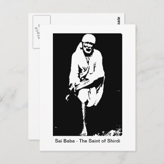 Sai Baba Saint-of-Shirdi-Briefkaart Briefkaart (Voorkant / Achterkant)