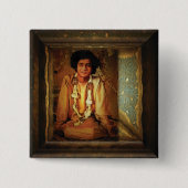 Sai Baba Vierkante Button 5,1 Cm (Voorkant)