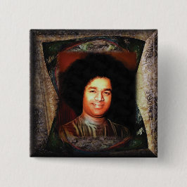 Sai Baba Vierkante Button 5,1 Cm