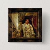 Sai Baba Vierkante Button 5,1 Cm (Voorkant)