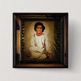 Sai Baba Vierkante Button 5,1 Cm