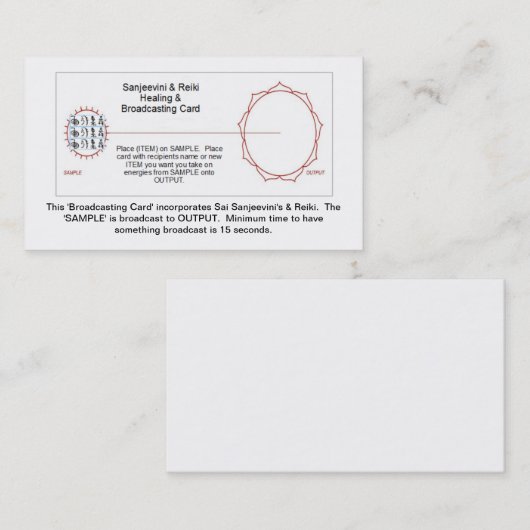 Sai Sanjeevini & Reiki Card Visitekaartje (Voorkant / Achterkant)