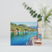 Saiboat in Corfu Greece Travel Briefkaart (Staand voorkant)