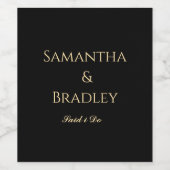 "Said I Do" Wijnlabel | Luxe bruiloften Wijn Etiket (Enkel label)