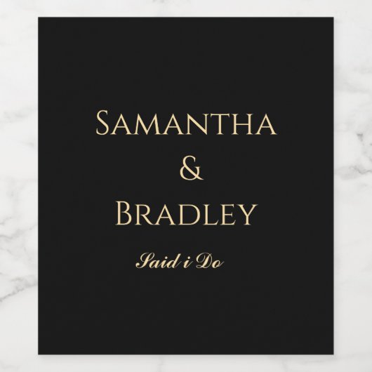 "Said I Do" Wijnlabel | Luxe bruiloften Wijn Etiket (Enkel label)