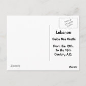 Saida Zee Castle Briefkaart (Achterkant)