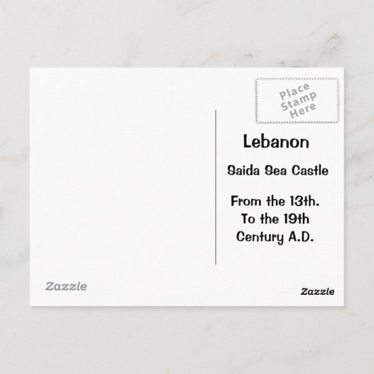 Saida Zee Castle Briefkaart (Achterkant)