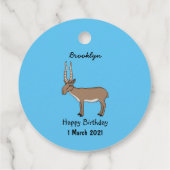Saiga antelope cartoon bedankjes labels (Achterkant)