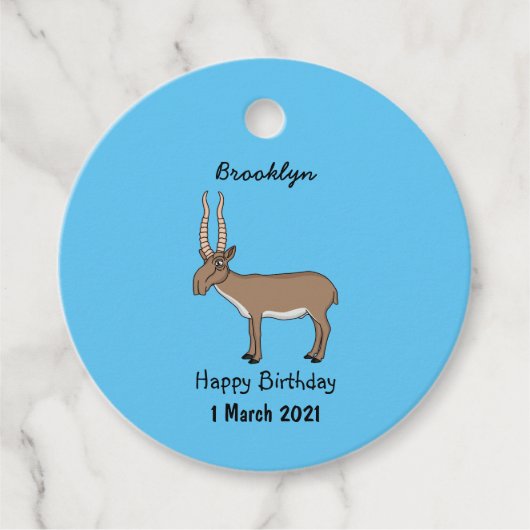 Saiga antelope cartoon bedankjes labels (Voorkant)