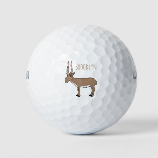 Saiga antelope cartoon golfballen (Voorkant)