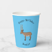 Saiga antelope cartoon papieren bekers (Achterkant)