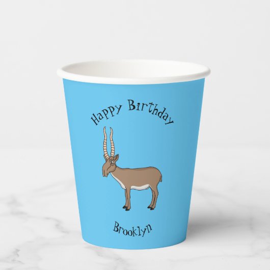 Saiga antelope cartoon papieren bekers (Voorkant)