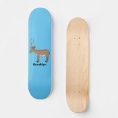 Saiga antelope cartoon persoonlijk skateboard (Voorkant)