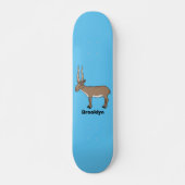 Saiga antelope cartoon persoonlijk skateboard (Voorkant)