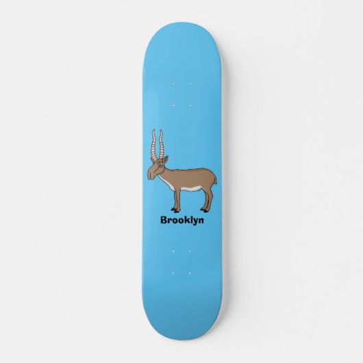Saiga antelope cartoon persoonlijk skateboard (Voorkant)
